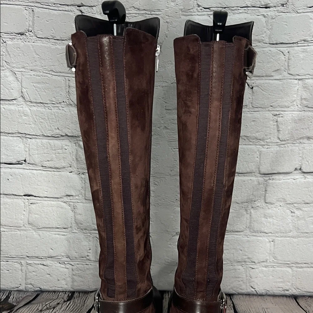 Marc Fisher Elegant Brown Leather Knee-High Boots